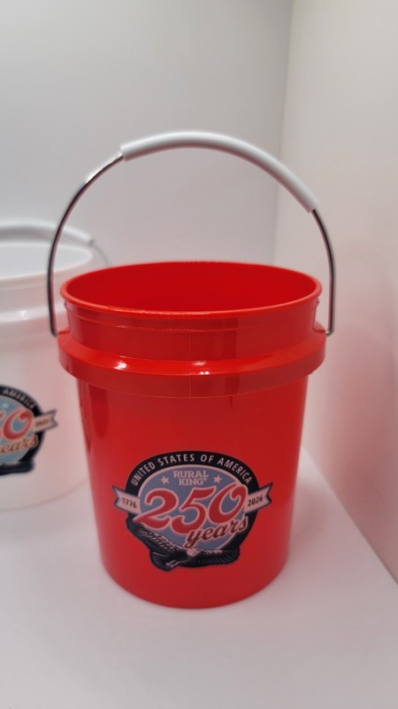 NEW Set 3 Rural King Red White and Blue Mini Bucket Set 250th anniversary USA gallery