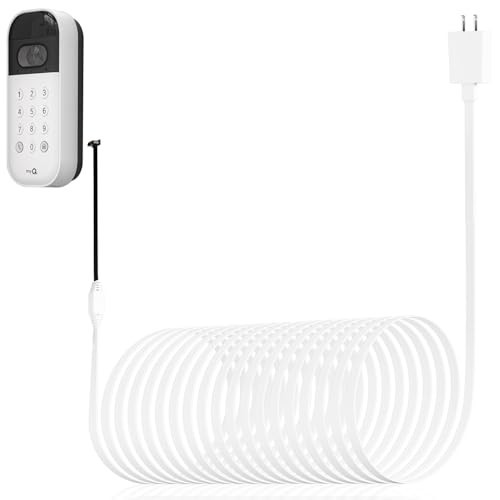 20ft Power Cable & Adapter for myQ Smart Garage Door Keypad - Weatherproof, Flat gallery