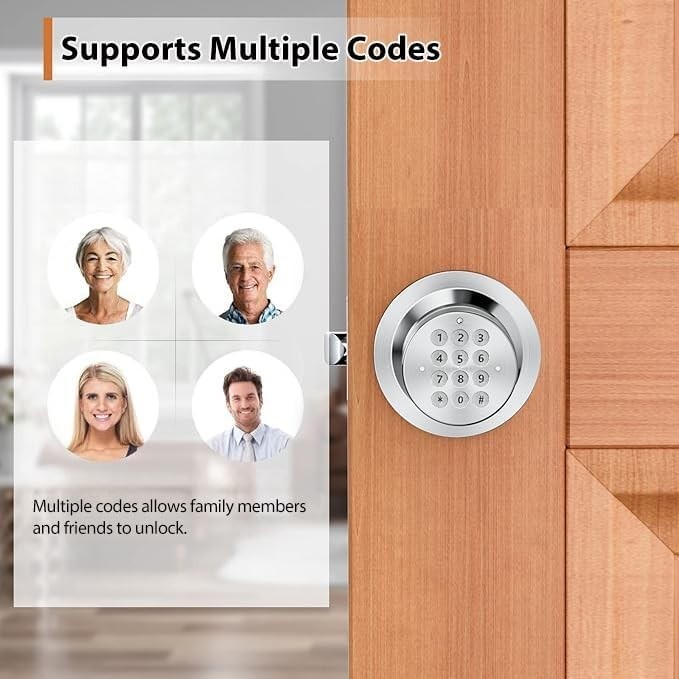 Keypad Entry Lock, Easy Install, Satin Nickel gallery