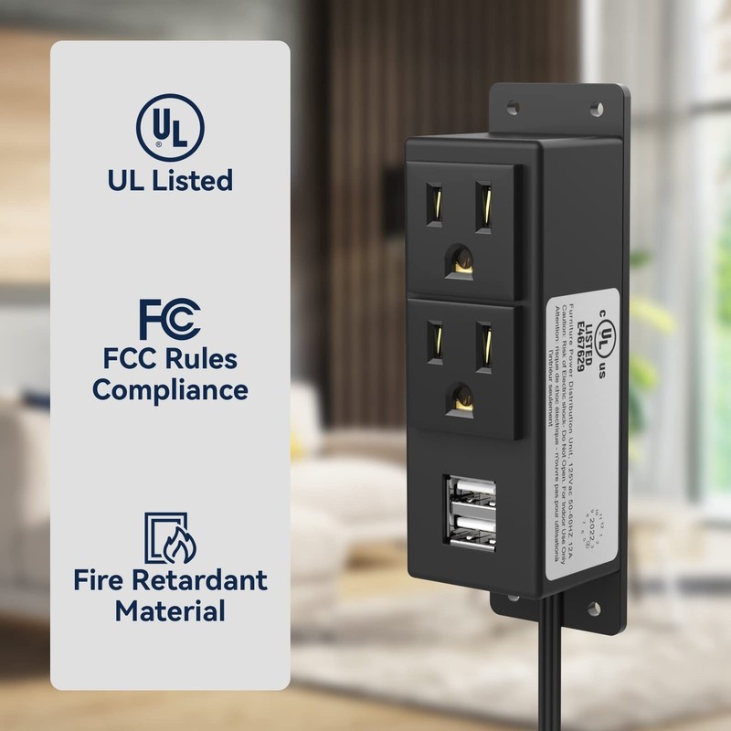 Gun Safe Accessory Electrical Power Outlet Kit Black, Wall Mountable Socket S... gallery