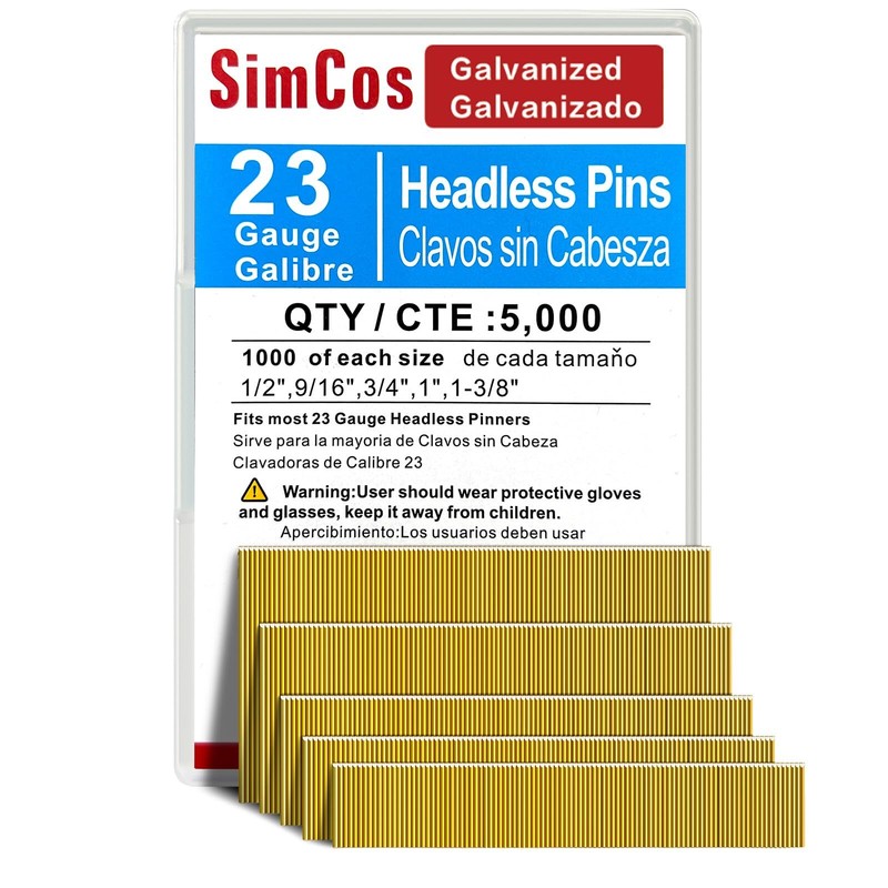 23 Gauge Pinner Nails Assorted 5 Size 5000PCS Headless Pin Pneumatic Electric