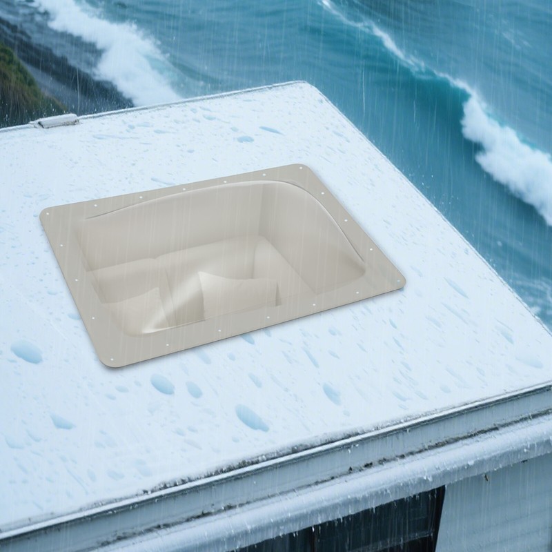 Universal RV Skylight 18 × 26 In Smoky PC Polycarbonate UV-Resistant Screw Mount