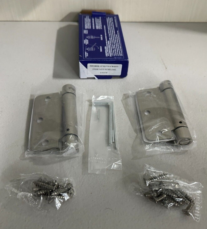Cal-Royal NEWSH35R US15 Spring Hinges 3.5″x3.5″ NIB 1/4″ Radius Satin Nickel