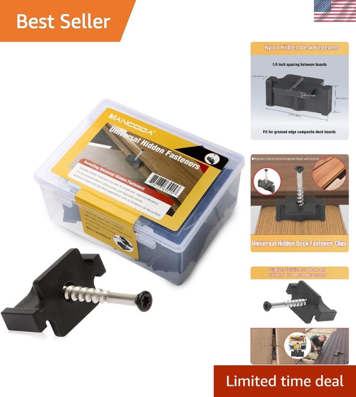 Durable Composite Deck Fasteners with Stainless Steel Screws – 90 Clips Included