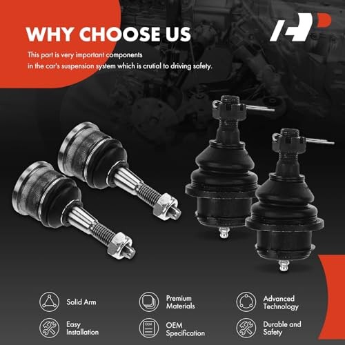 Set of 4, Front Upper & Lower Ball Joints Kit, Compatible with Ford Explorer gallery