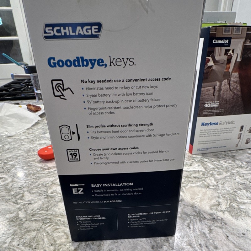 Schlage Touch Keyless Touchscreen Keypad Deadbolt Camelot Satin Nickel BE375 gallery