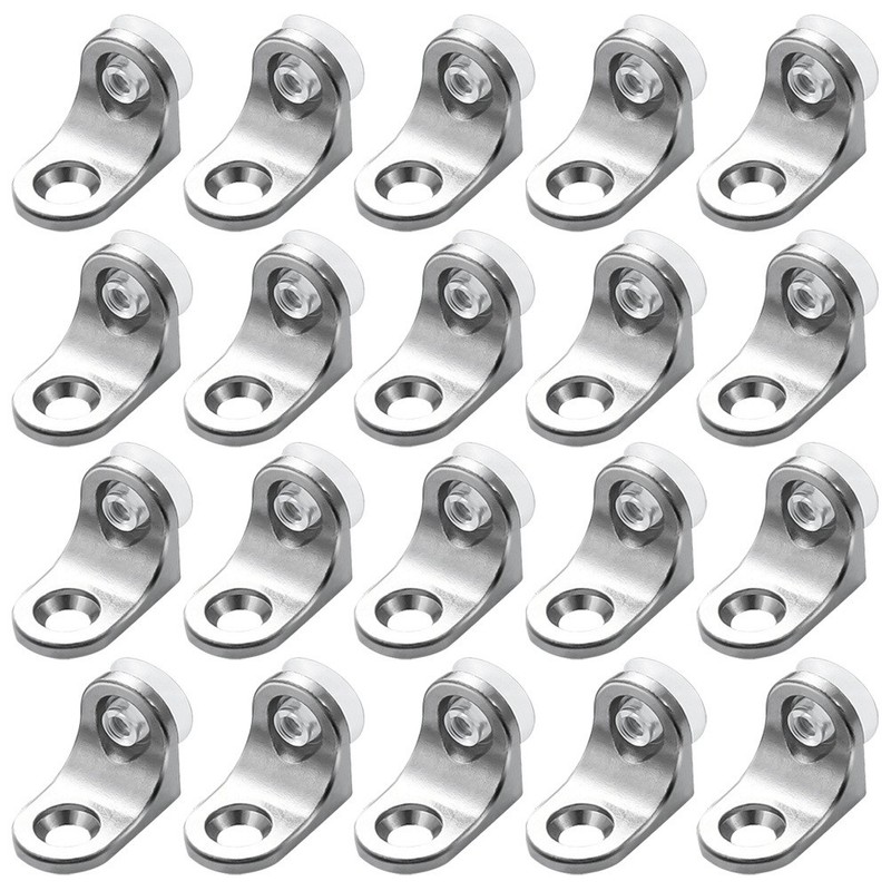 20 Pcs Zinc Alloy Die-cast Shelf Pegs Mounting Brackets Glass Support