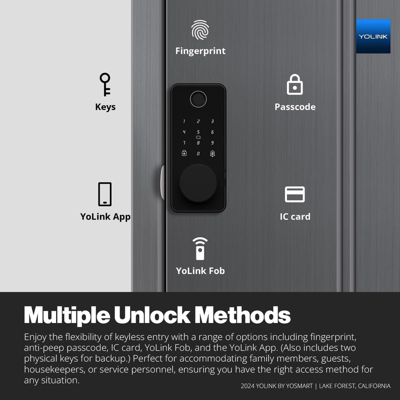 Deadbolt Lock with Fingerprint, Keypad, IC Card, Fob and App Control LoRa Lon... gallery