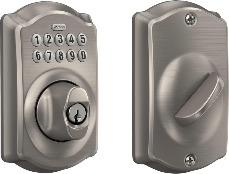 Lock, CAM BE365 Keyless 619 Camelot Keypad V Schlage Deadbolt, Electronic Entry