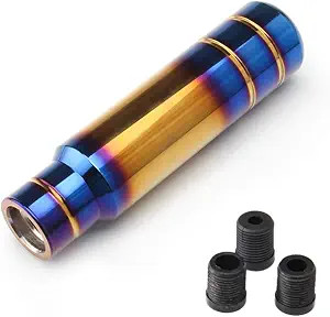 Weighted Shift knobs, Universal Burnt Blue Long Shift knob Au Color: Gold+Blue