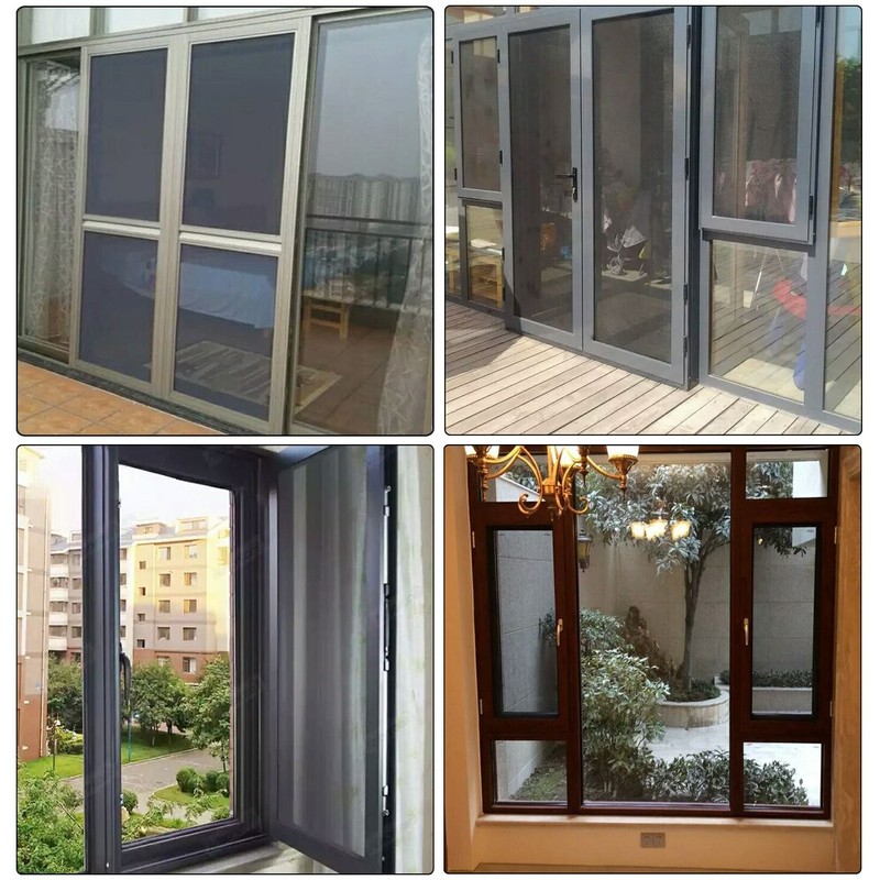 Senneny 48" x 106" Adjustable Window Screens, Black, Fiberglass Mesh, DIY Custom gallery