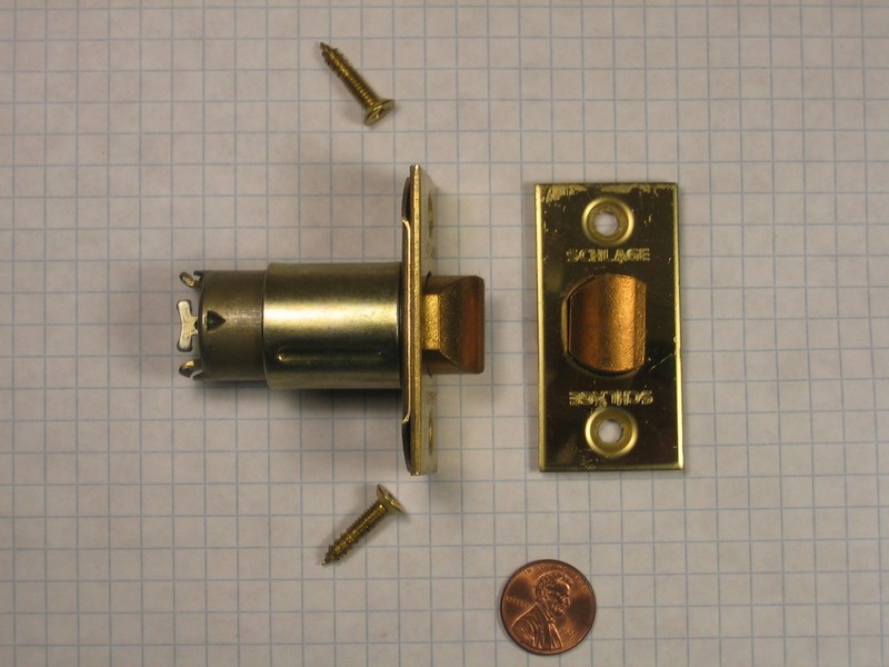 SCHLAGE #(11-019)-605 SPRINGLATCH, POLISHED BRASS, 2-3/4″ BACKSET, 3/8″ THROW