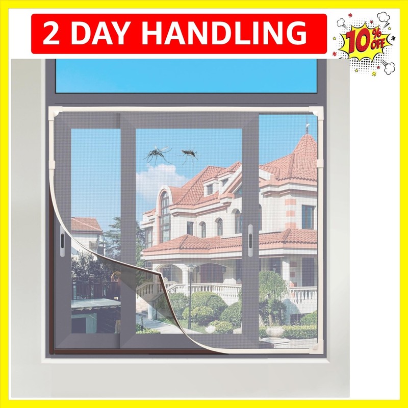 Magnetic Window Screen, DIY Window Screen for House Adjustable Fiberglass Mes…