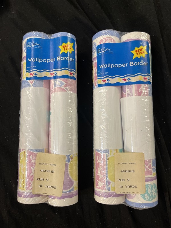 Kids Line Prepasted Wallpaper Border Elephant parade￼ 9” X 20 Yards 4 X 15’