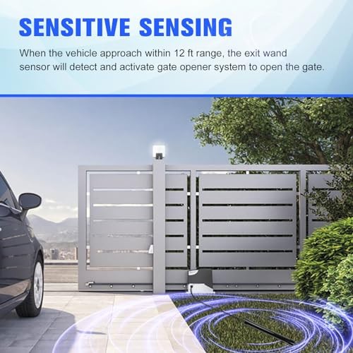 Driveway Gate Vehicle Exit Wand Sensor with 50 ft Cable, Automatic Gate Opener gallery