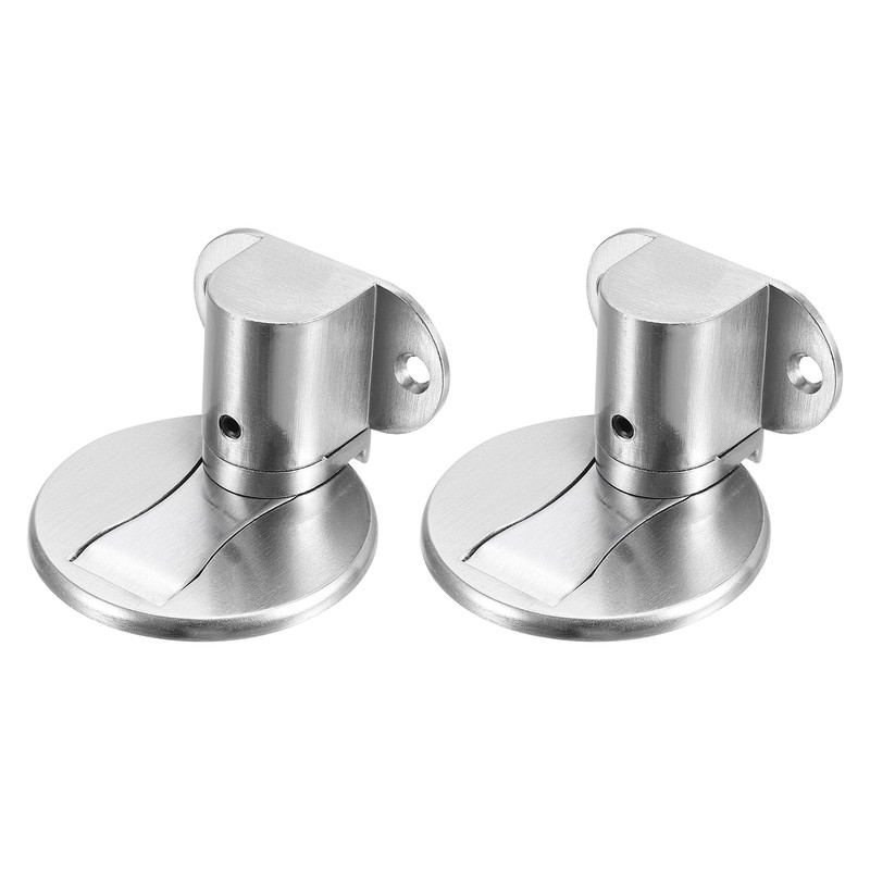2 Pack Invisible Adjustable Magnet Door Stop, Silver