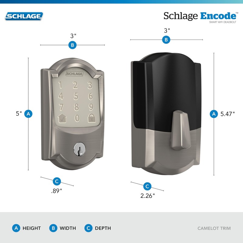 Schlage Encode Smart WiFi Deadbolt Lock for Front Door - Keyless Entry with ... gallery