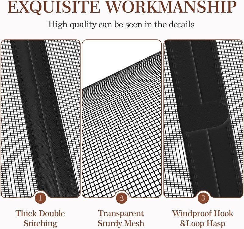Yotache Magnetic Screen Door for Sliding & French Fit 60 x 80 Doors, Black gallery