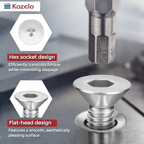 Pcs Flat Head Socket Cap Screws Countersunk Bolts - [M M10-1.5 x 20mm 10 Silver gallery