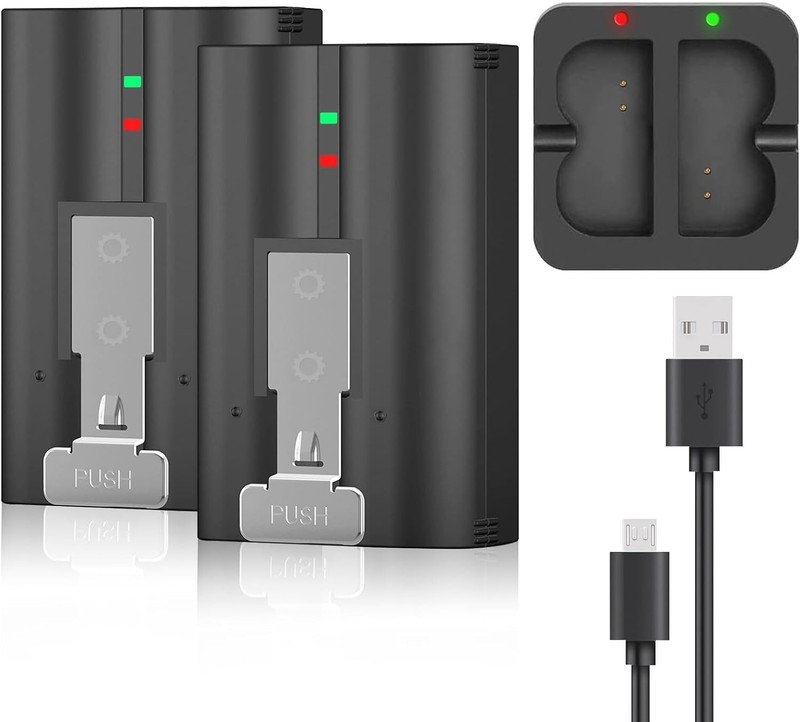 Double Power 6040mAh Replacement Batteries with Charger for Ring Indoor/Outdoor