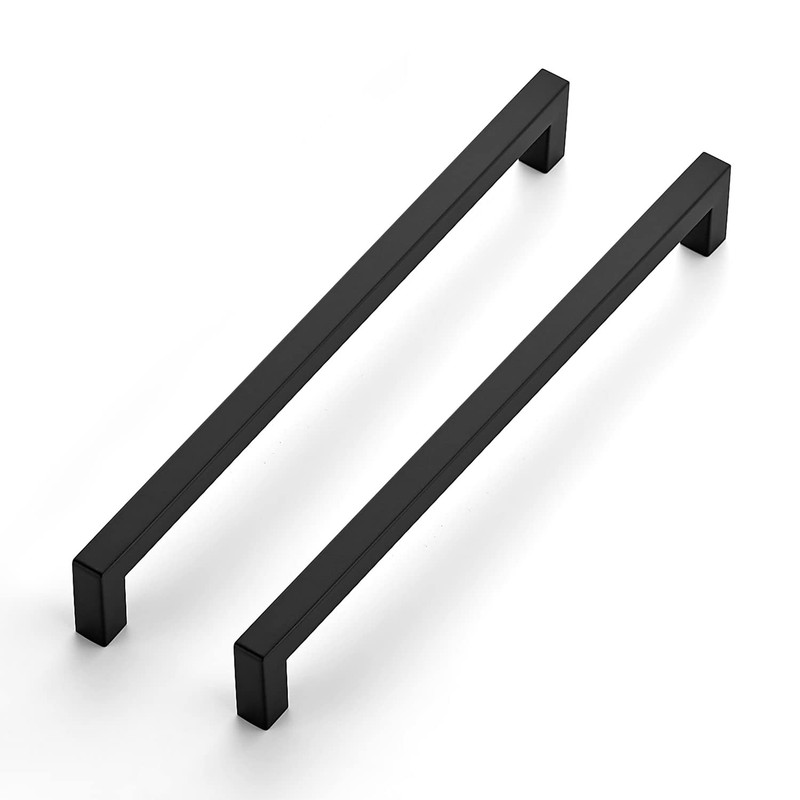 3 PCS Square Cabinet Handles Matte Black Drawer Pulls 10 Inch Kitchen Hardware