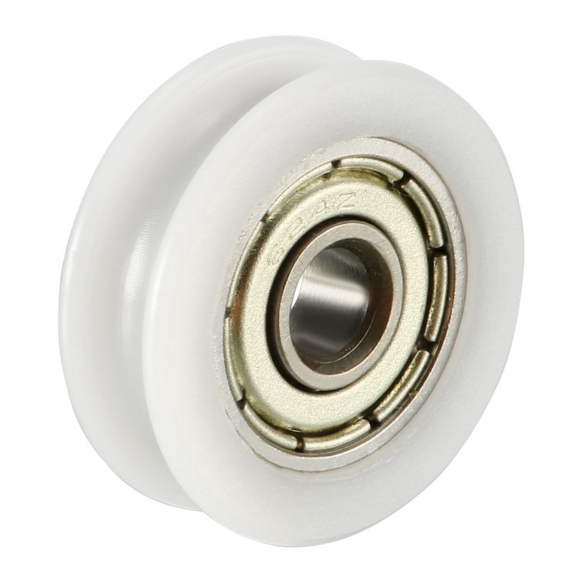 4Pcs 1.5mm Deep Metal V Groove Guide Bearings Pulley Rail Ball Wheel 4x18x6mm