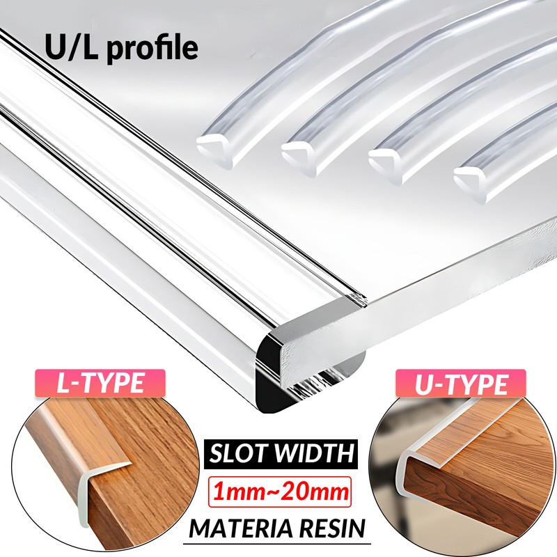 Silicone Rubber U/L Shape Sealing Strip U Channel Edging Trim Slot Width 1~20mm