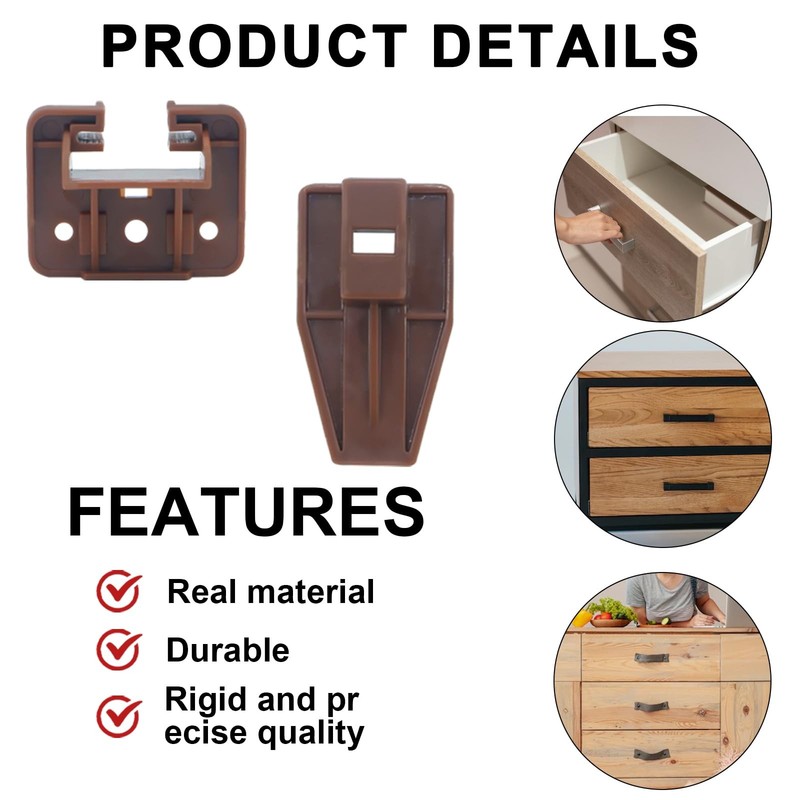 10 Sets Drawer Track Guide and Glides, Center Mount Drawer Plastic Slides Dra... gallery