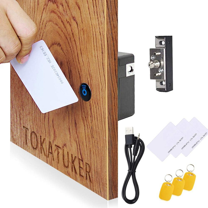 Invisible Cabinet Lock, Hidden NFC Lock DIY RFID Latch with USB Cable Power for
