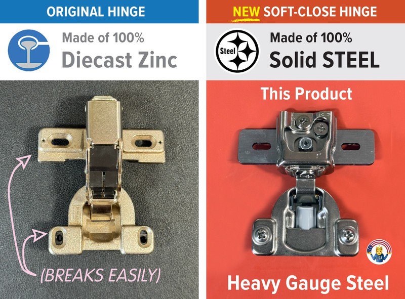 MEPLA 698.243.59.00 Soft-Close Hinge | Adjustable | Steel Upgrade / Replacement