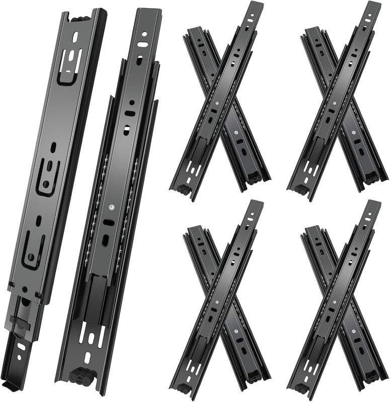 22 Inch Drawer Slides 4 Pairs (8Pcs) 3 Fold Full Extension Side Mount Cabinet Dr