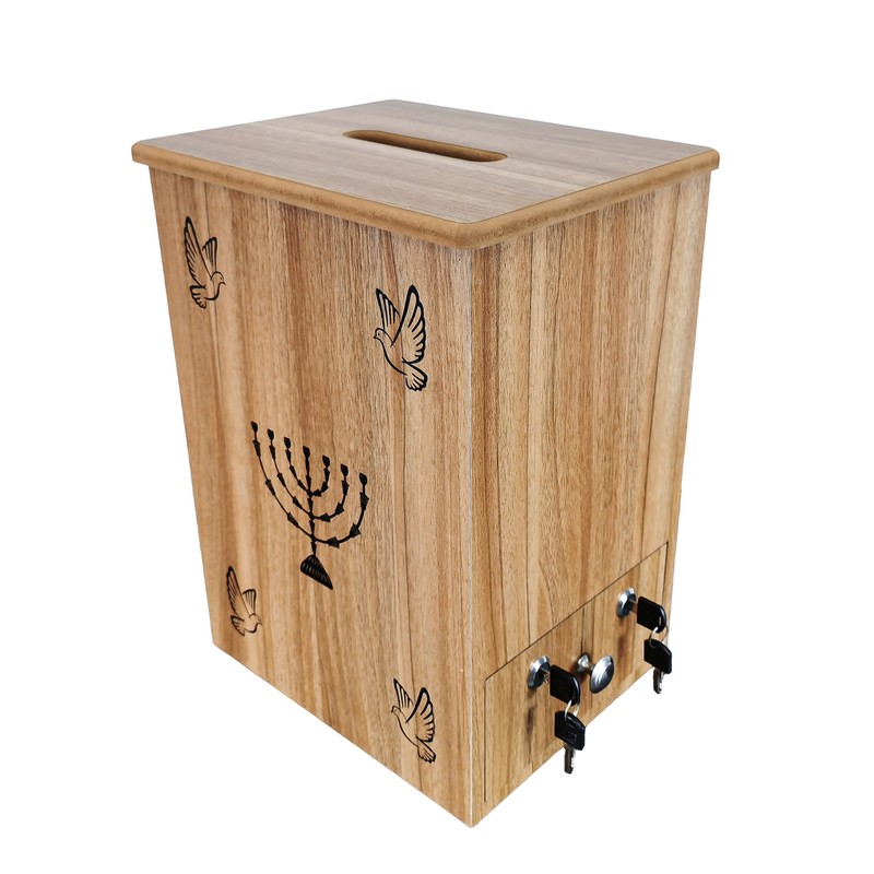 Wood Collection Box Donation Tithese Offering Wall Mount Tabletop Dove Lampstand