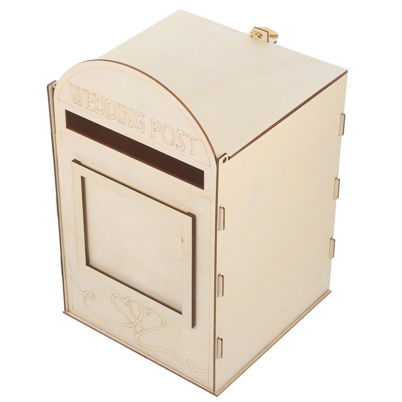 Ivory Wooden Suggestion Box Wall Mount Mail Holder for Home and Office