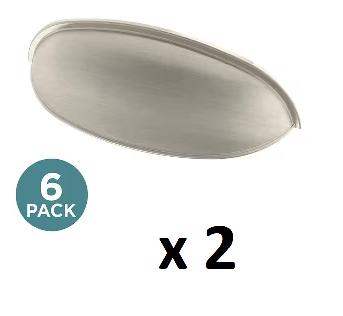 *2 6-PACKS* Liberty Dual Mount 2-1/2 or 3 in. Satin Nickel Cup Pulls = 12 TOTAL