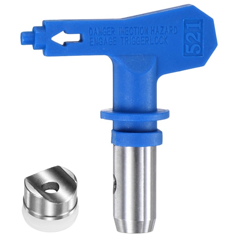 1-Set Paint Sprayer Tips Tungsten Steel with 1 Pad [Blue, 521]