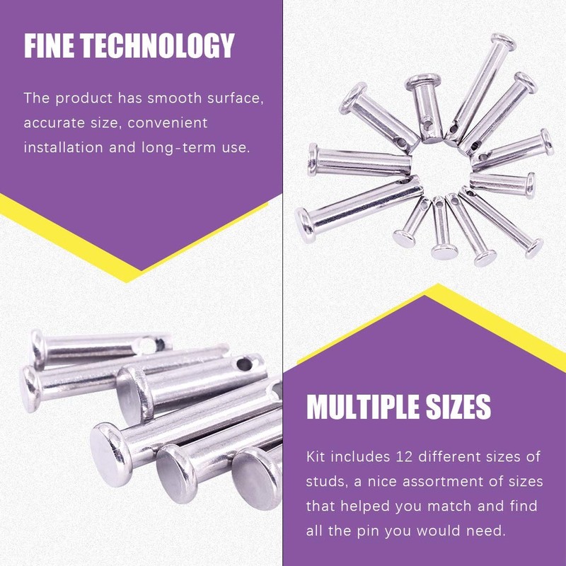 Swpeet 96Pcs Clevis Pin Assortment Kit, 304 Stainless Steel M3 M4 M5 Silver gallery