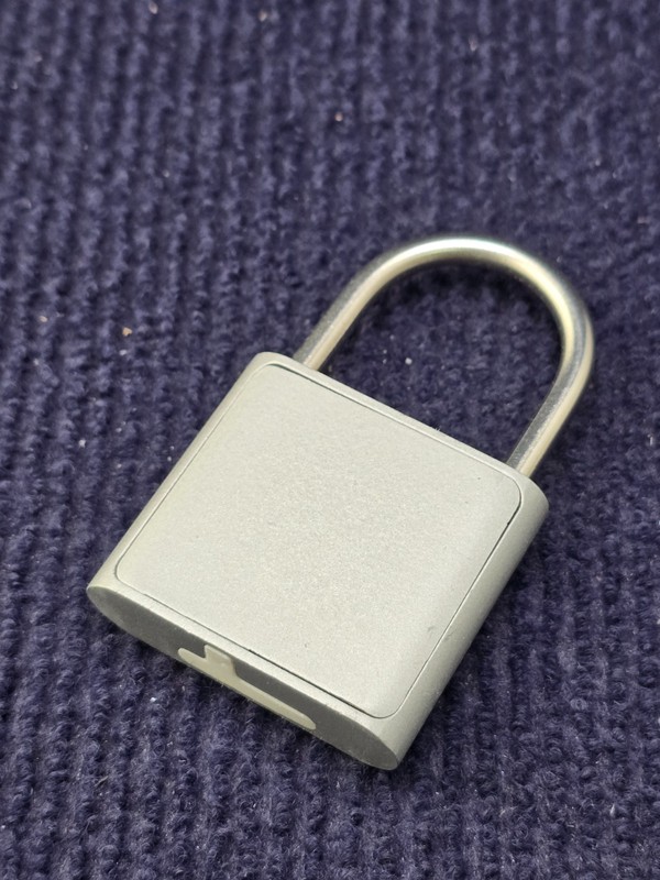 3010: Fingerprint Padlock Keyless Lock Rechargeable Smart Lock Gym Locker Silver gallery