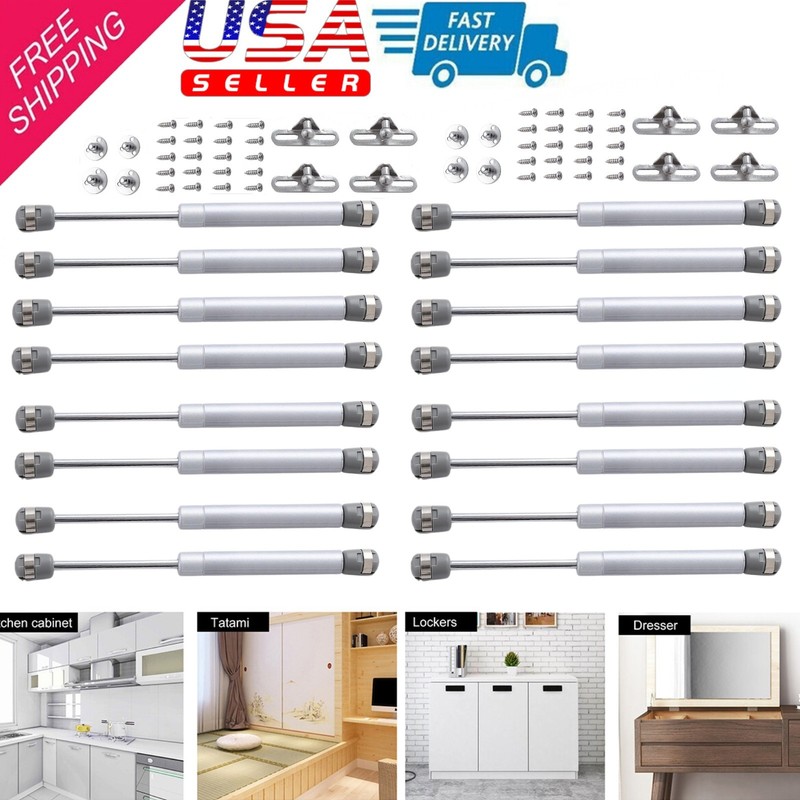 Gas Spring Strut Prop Shock Lift UP Kitchen Cabinet Support Door Hinge 100N Lot