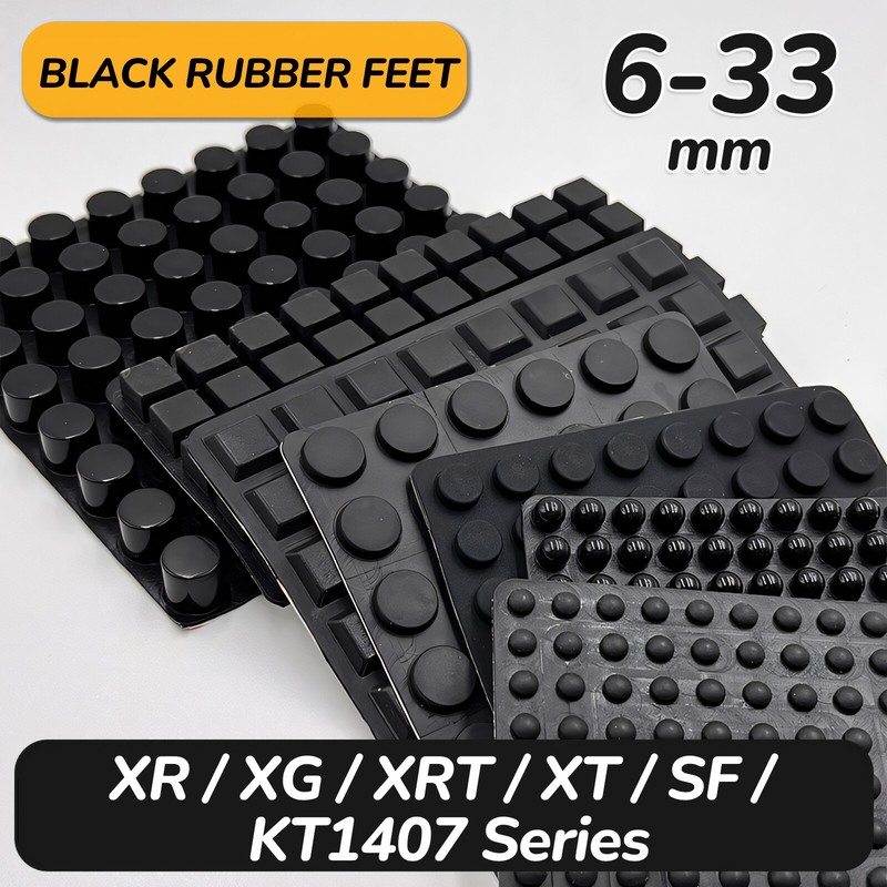 BLACK RUBBER FEET, Large SELF ADHESIVE Stick On Bumpers Silicone Furniture Pads