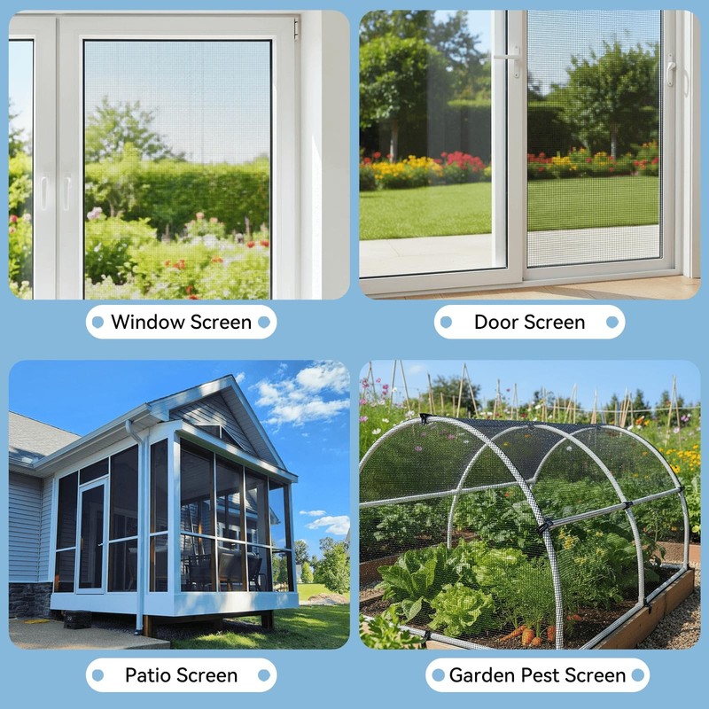 Pet Proof Window Screen Roll 36x200 Inch Black 304 Stainless Steel 22x20 Mesh gallery