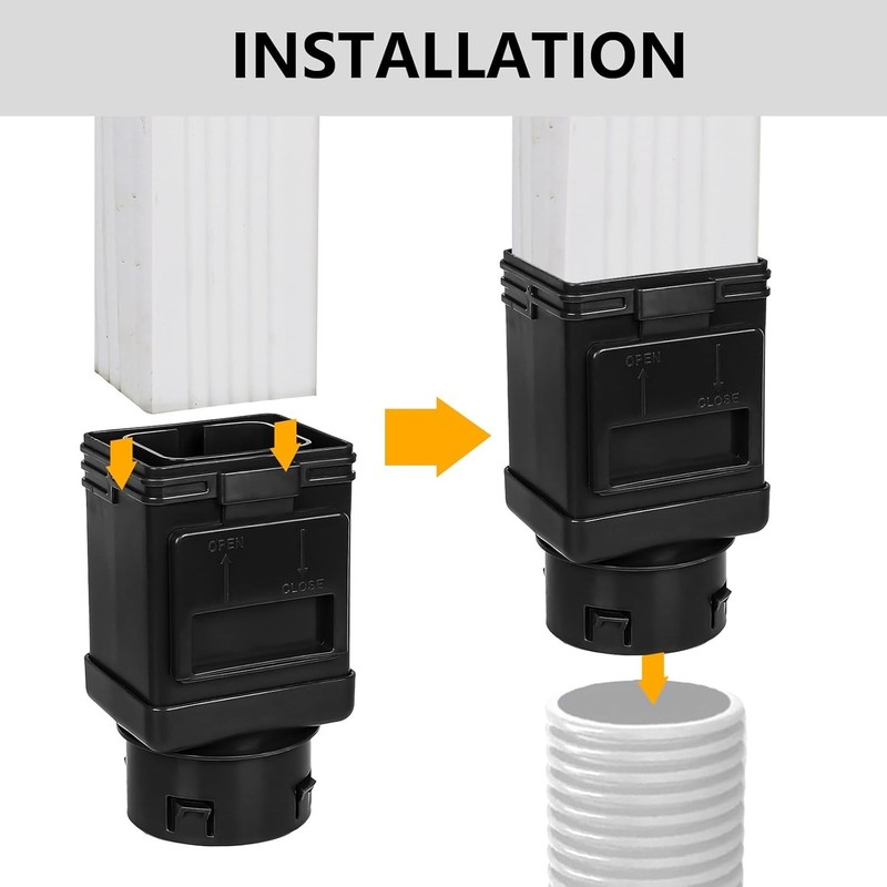 Downspout Filter, Leaf Gutter Guard, Black 2 Pk Fits 2X3 & 3X4 Drainpipe gallery