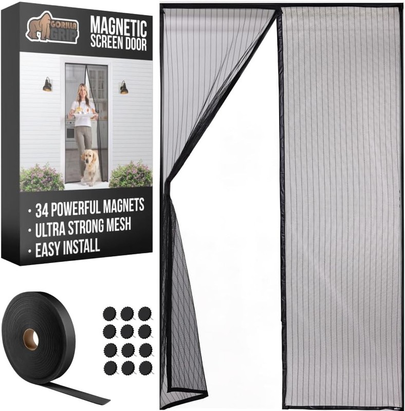 Hands-Free Magnetic Screen Door – Mesh Insect Curtain for Doorways and Patios