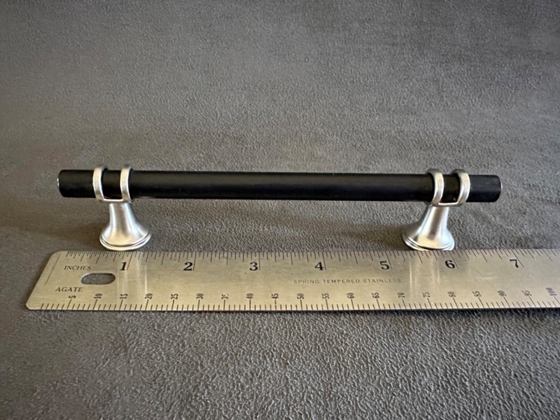 Matte Black & Nickel Cabinet Drawer Pull 128mm (Set of Ten) gallery
