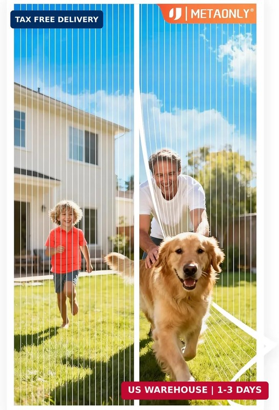 METAONLY Magnetic Screen Door Mesh Fits 36″ x 80″ Door – Curtain Size 38″ x 82″,