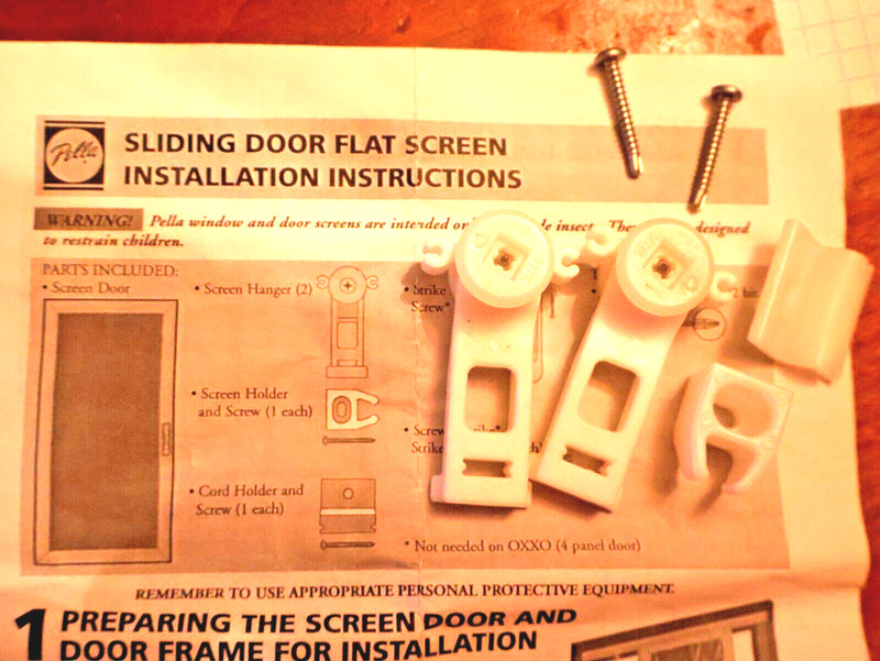 BRAND NEW Pella Sliding door flat screen installation hardware 4 PIECES