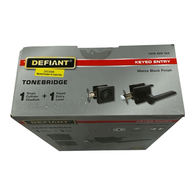 Defiant Tonebridge Keyed Entry Deadbolt Combo Pack Matte Black 1009 429 124 New gallery