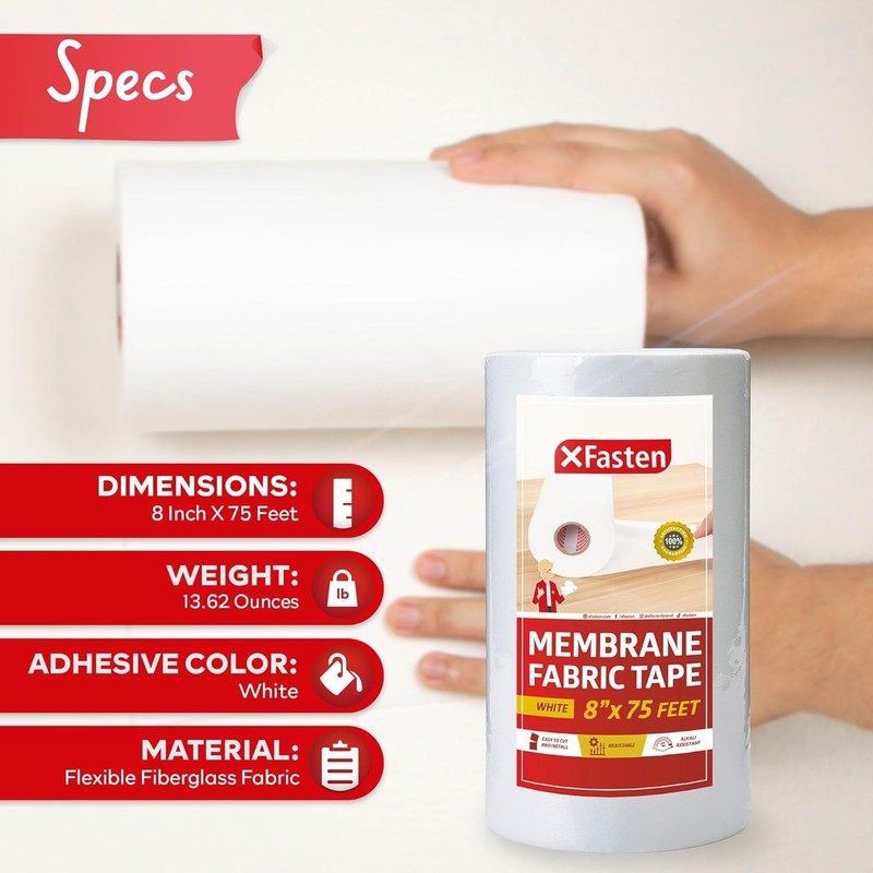 XFasten Waterproofing Membrane Sheet, 8” x 75 Ft Shower Tape for Underlayment