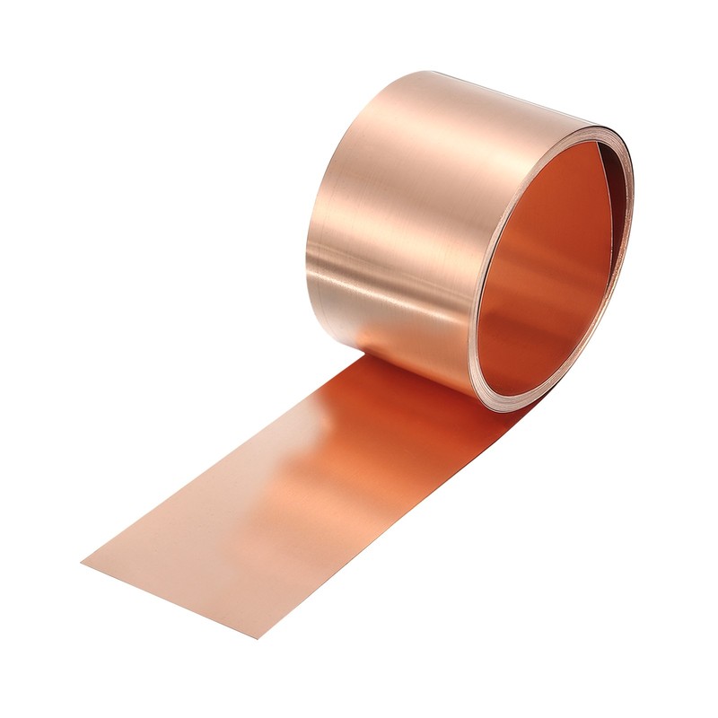 Copper Sheet Roll 2500 x 35 x 0.08mm 99.9% Pure Copper Strip Copper Flashing