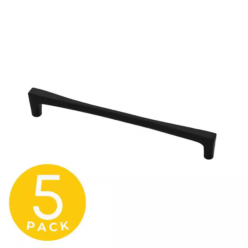 Comet Series 7-1/2 In. (192 Mm) Center-To-Center Modern Black Cabinet Handle/Pul
