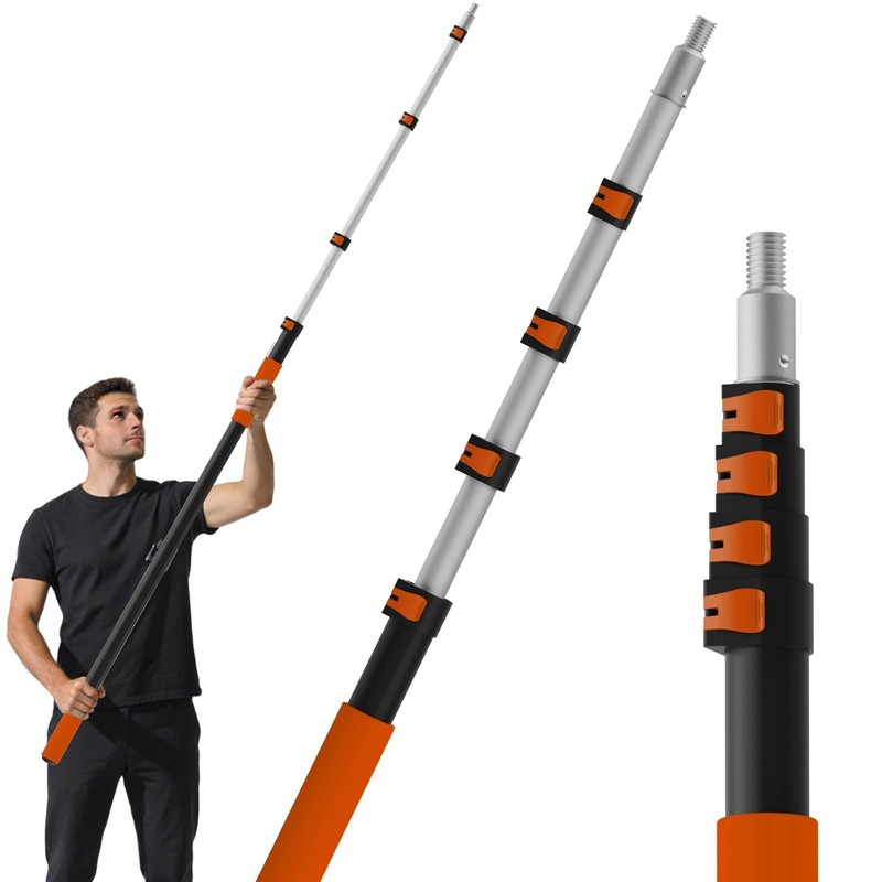 26FT Reach Telescopic Extension Pole, 5-20FT Paint Roller Extension Pole with…